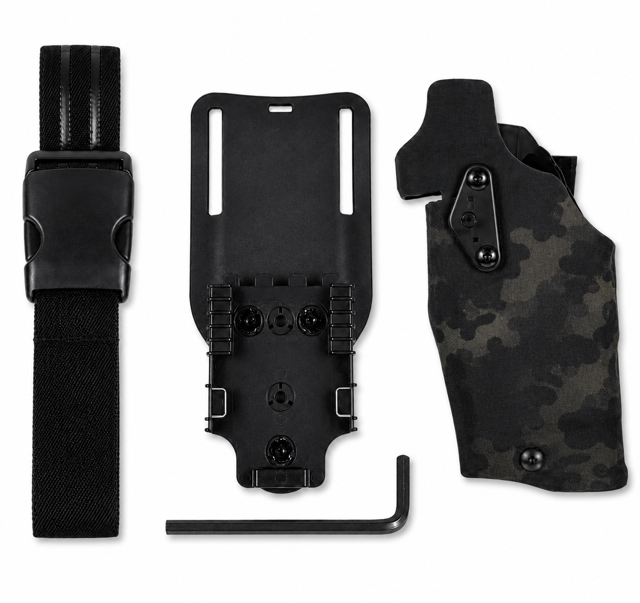 Safari STYLE Glock OWB Holster w/ QLS Fork Belt Mount & Leg Loop
