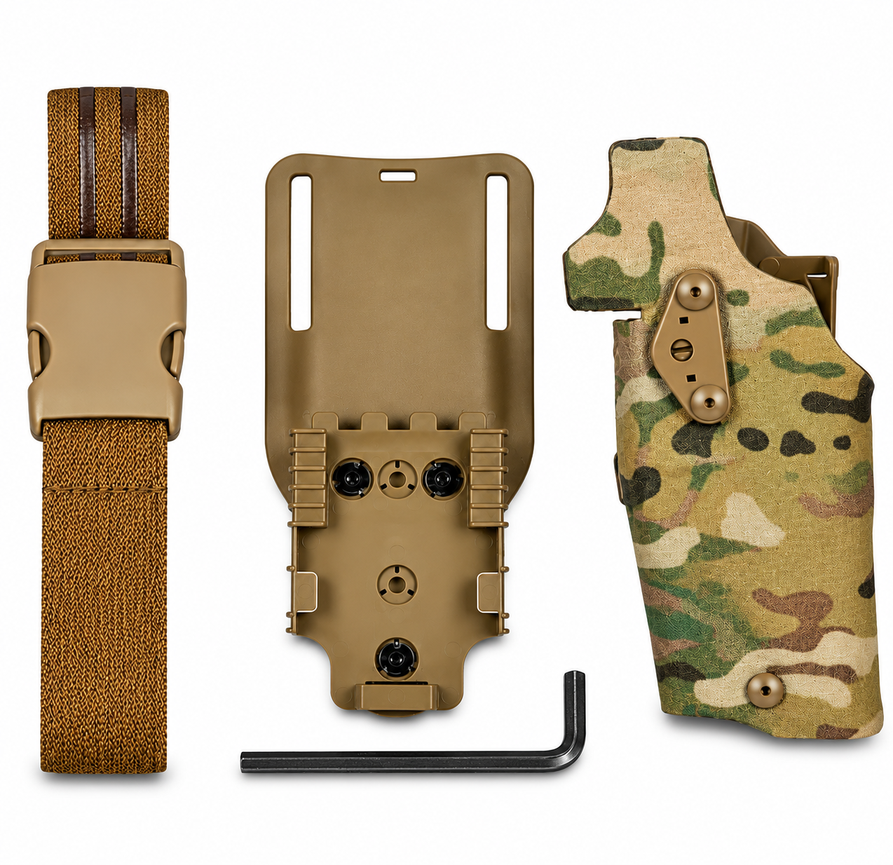 Safari STYLE Glock OWB Holster w/ QLS Fork Belt Mount & Leg Loop