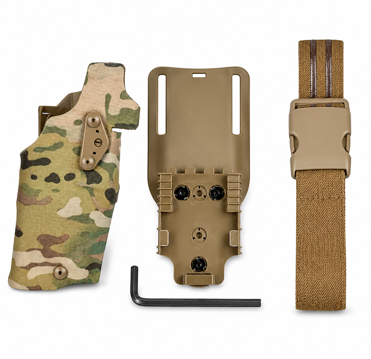 Safari STYLE Glock OWB Holster w/ QLS Fork Belt Mount & Leg Loop