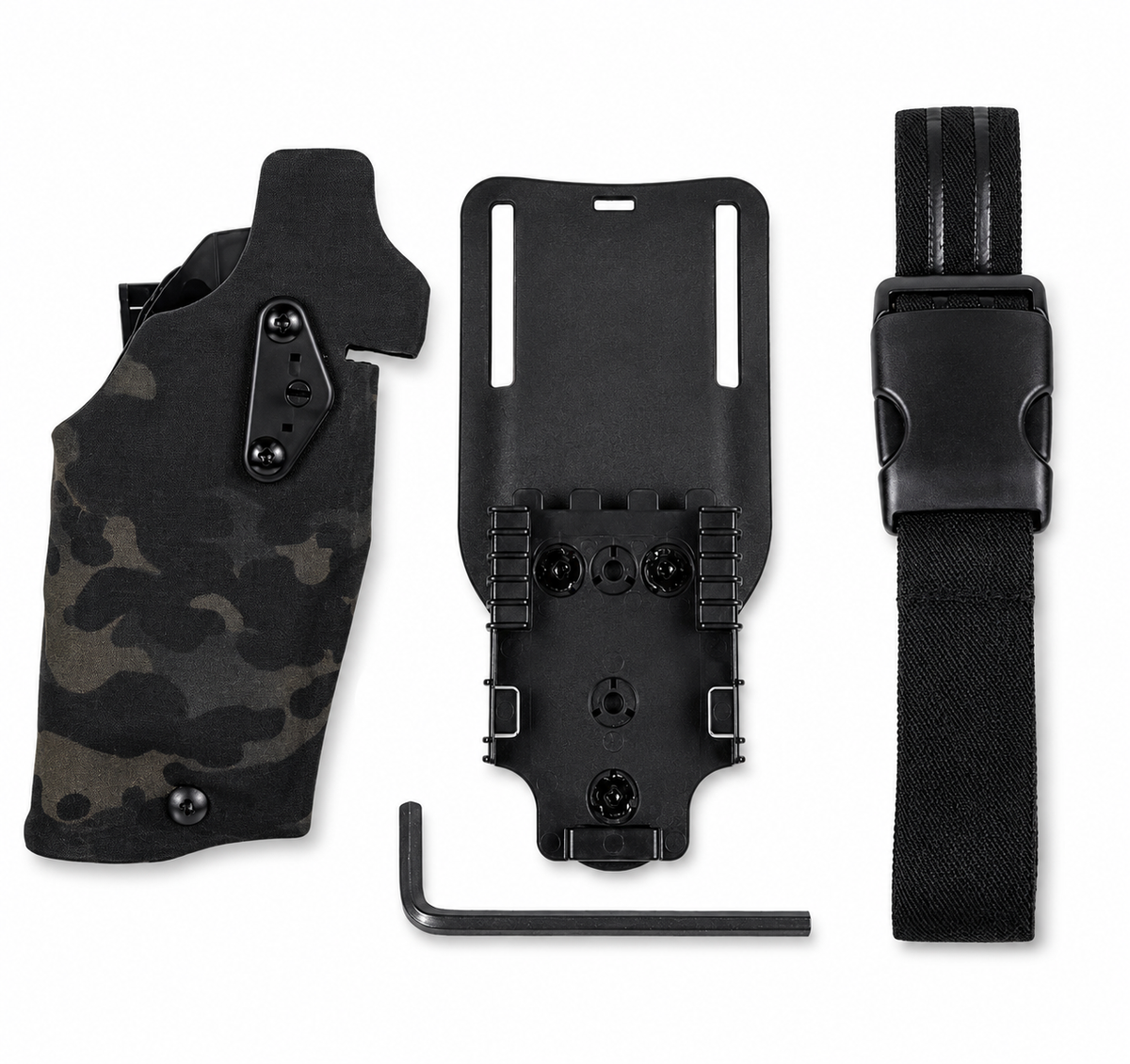 Safari STYLE Glock OWB Holster w/ QLS Fork Belt Mount & Leg Loop