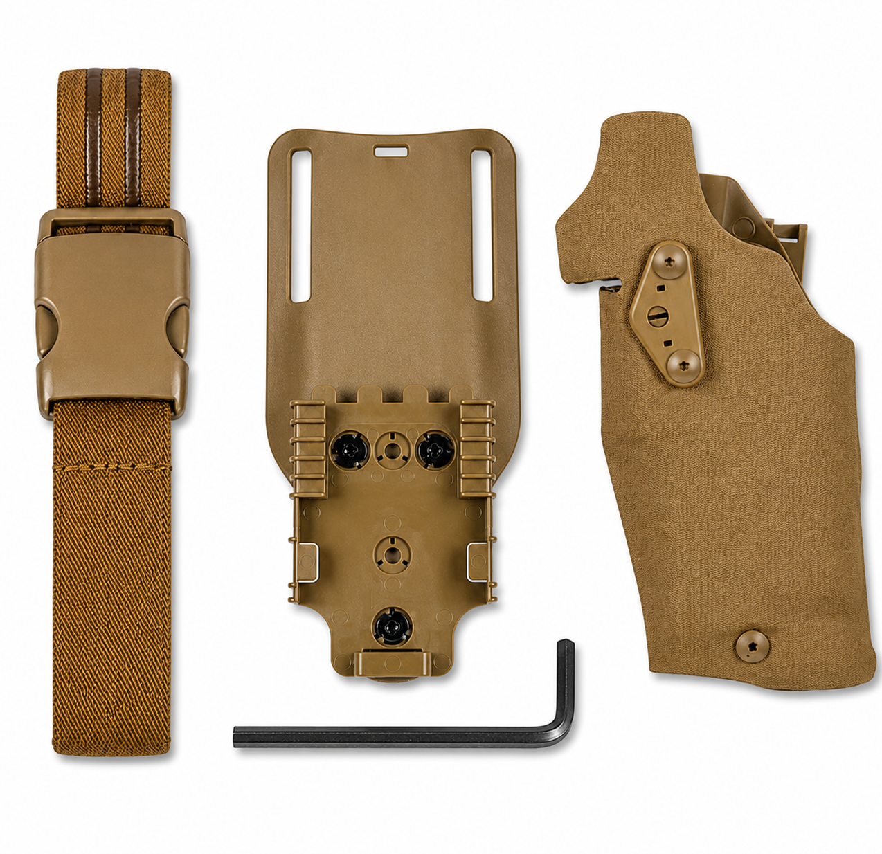 Safari STYLE Glock OWB Holster w/ QLS Fork Belt Mount & Leg Loop