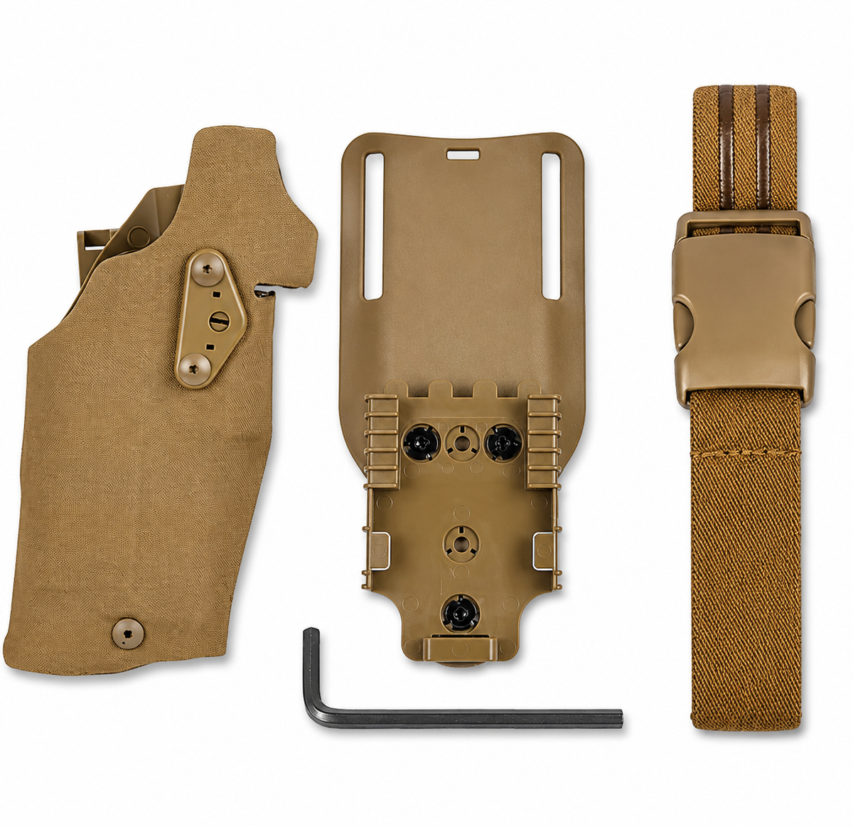 Safari STYLE Glock OWB Holster w/ QLS Fork Belt Mount & Leg Loop