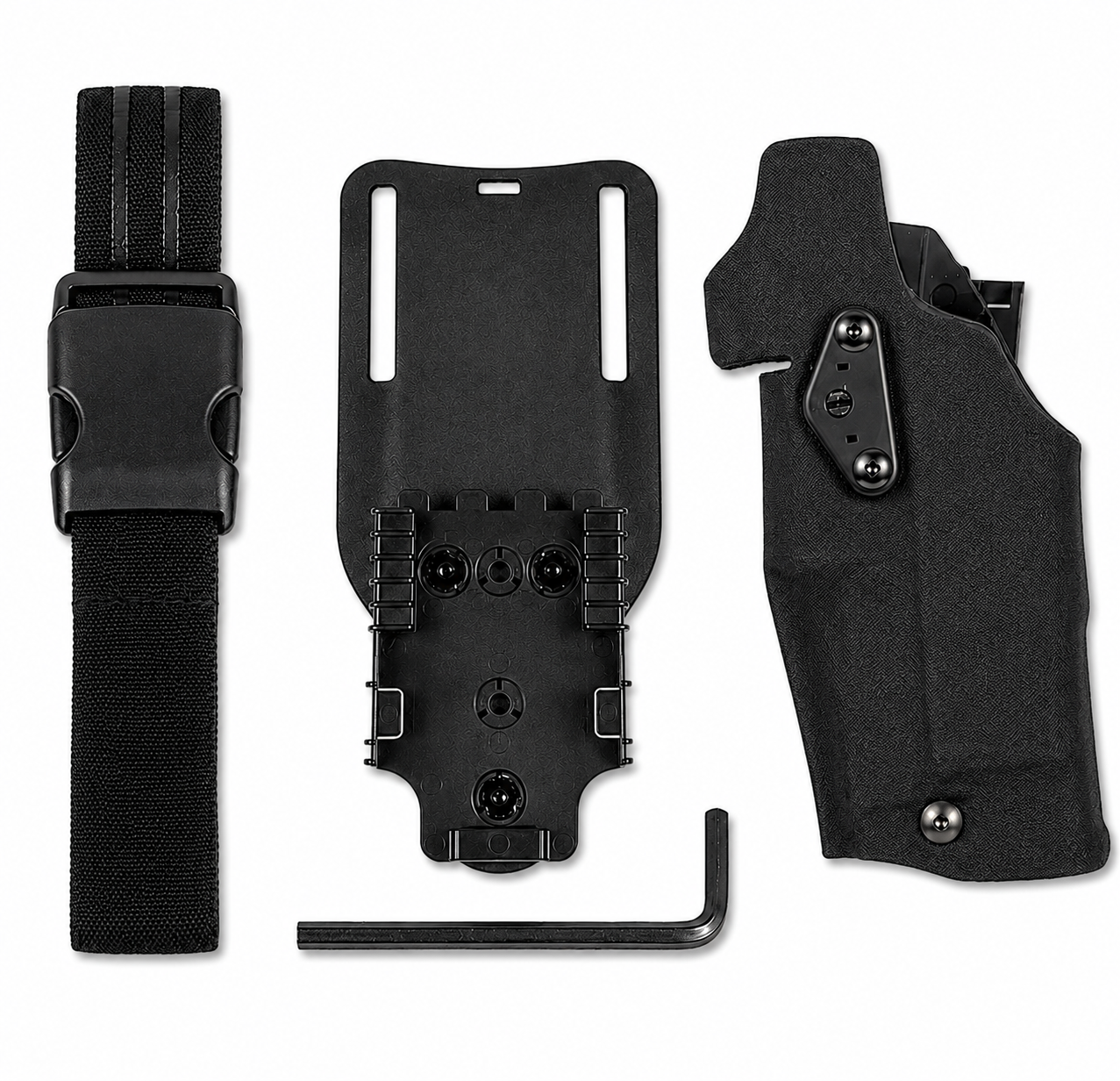 Safari STYLE Glock OWB Holster w/ QLS Fork Belt Mount & Leg Loop