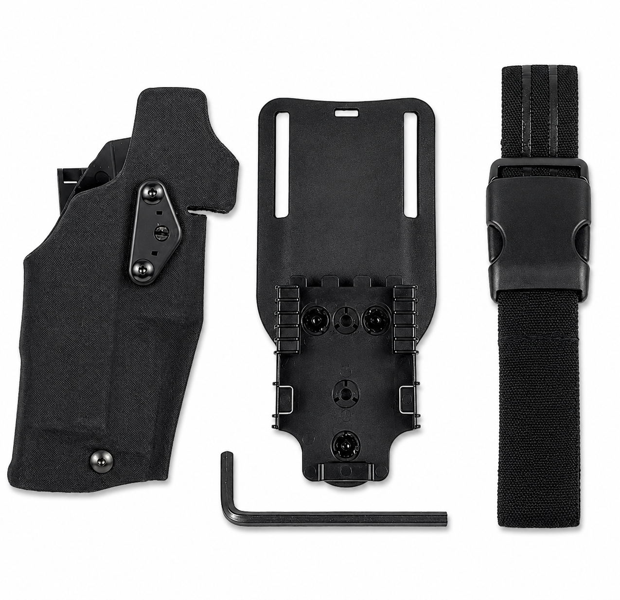 Safari STYLE Glock OWB Holster w/ QLS Fork Belt Mount & Leg Loop